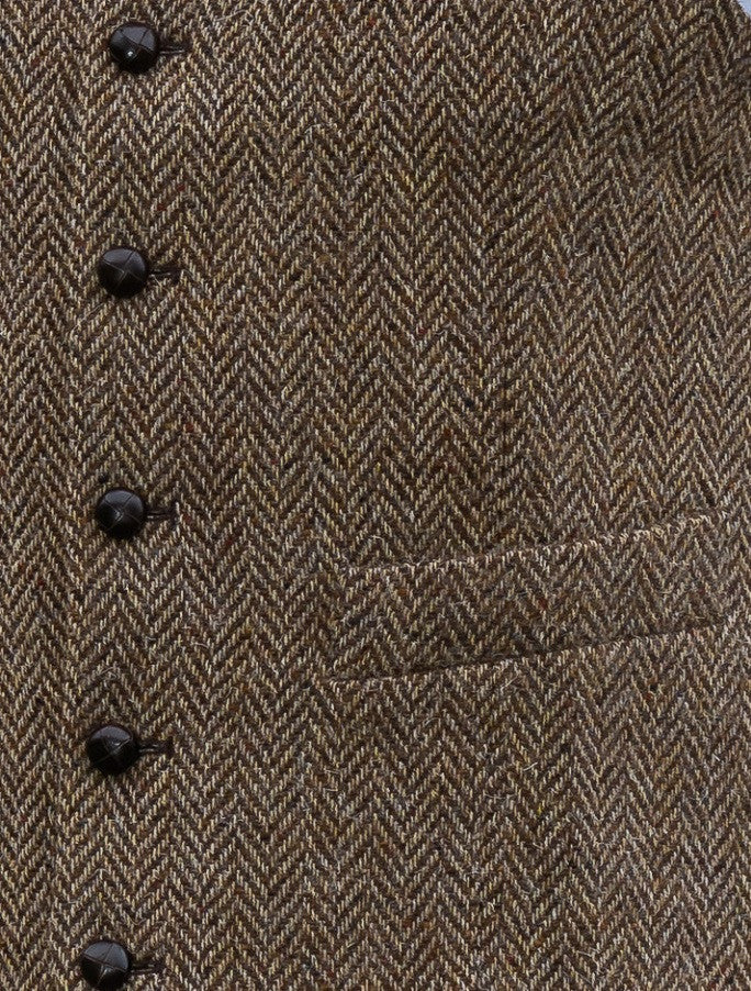 Donegal Tweed Waistcoat - Brown #color_brown