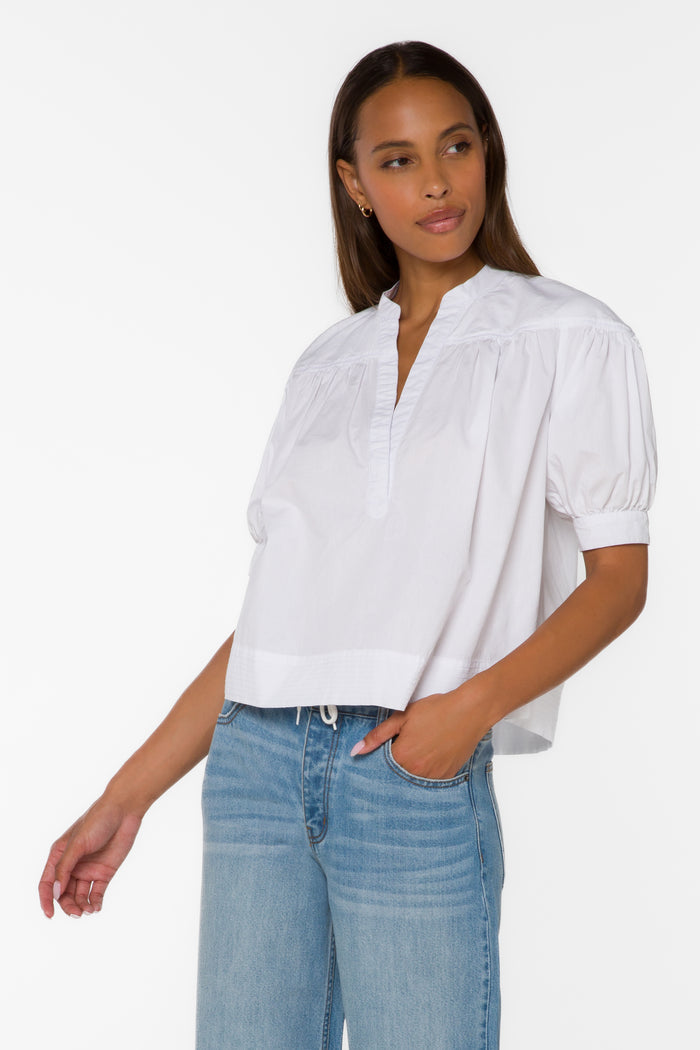 Dory Optic White Top - Tops - Velvet Heart Clothing