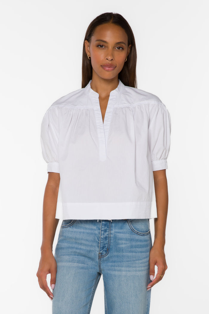 Dory Optic White Top - Tops - Velvet Heart Clothing