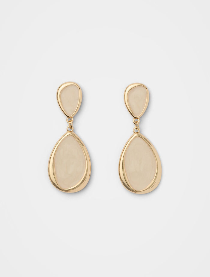 Dottie Stone Drop Earrings 0 Gold White Forever New