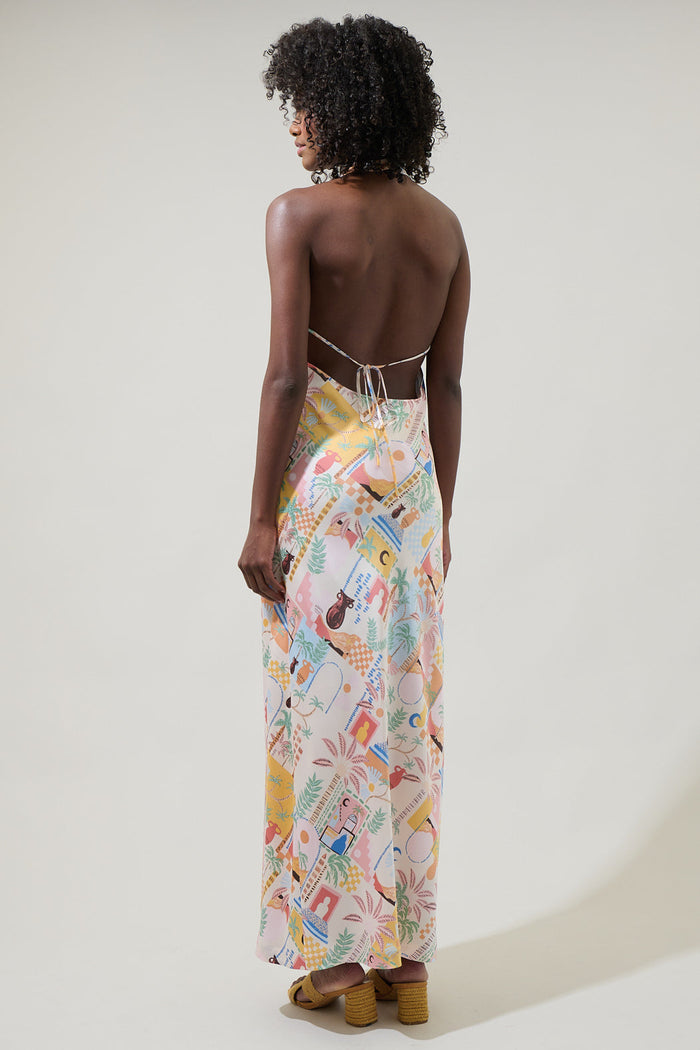 Down The Sunset Yuma Halter Maxi Dress