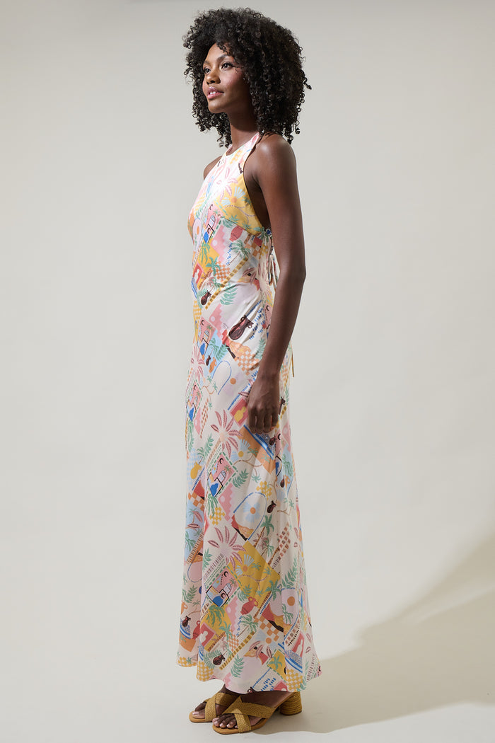 Down The Sunset Yuma Halter Maxi Dress