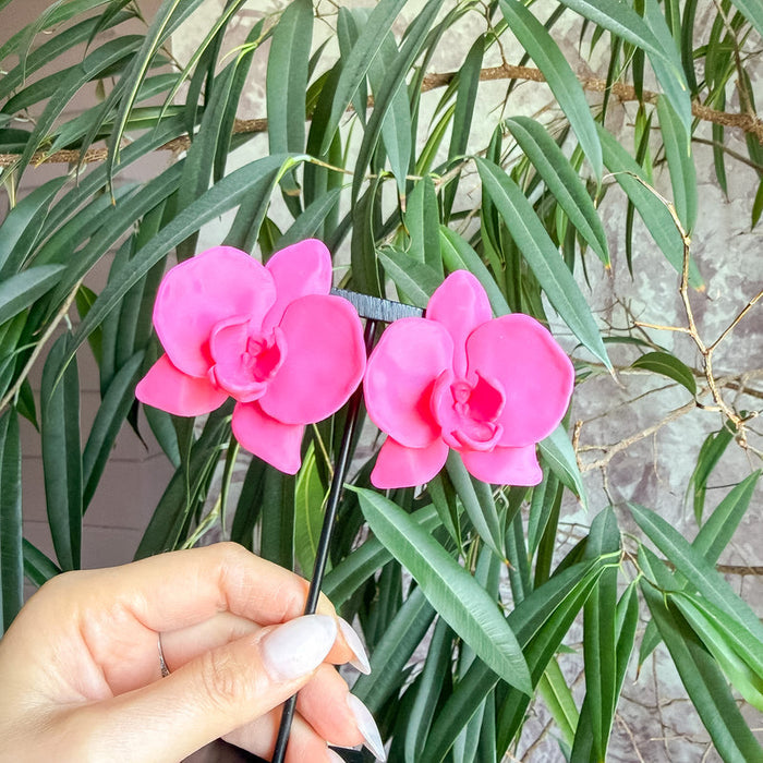 Earrings Orchid Flamingo Pink Statement