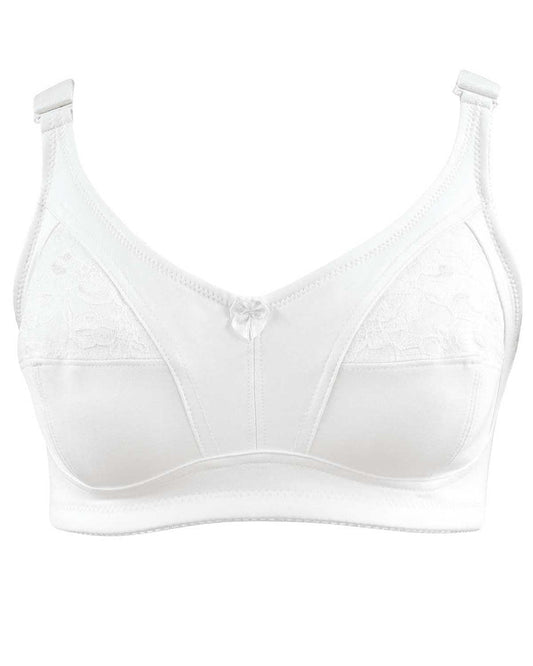 Embroidered Bra - White