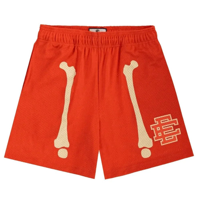 Eric Emanuel Basic Shorts Orange Bones front product view