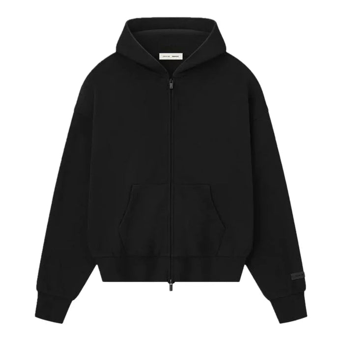 Fear of God Essentials Classic Full Zip Hoodie Jet Black - Afewvibe