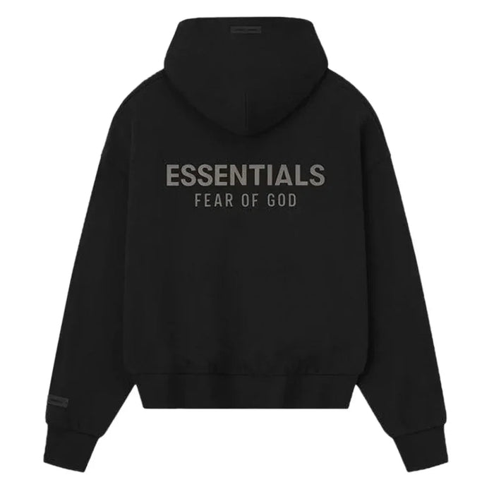 Fear of God Essentials Classic Full Zip Hoodie Jet Black - Afewvibe