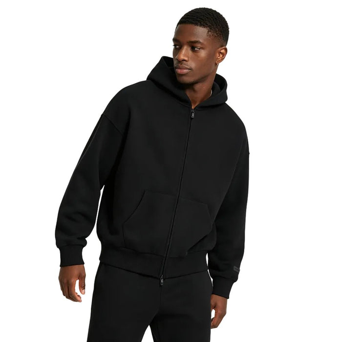 Fear of God Essentials Classic Full Zip Hoodie Jet Black - Afewvibe