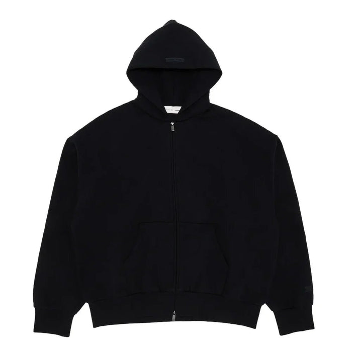 Fear of God Essentials Classic Full Zip - Up Hoodie Jet Black - Afewvibe