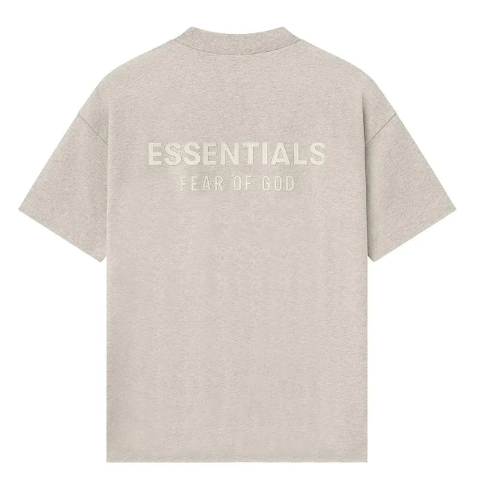 Fear of God Essentials Classic Short Sleeve Tee Heather Stone - Afewvibe