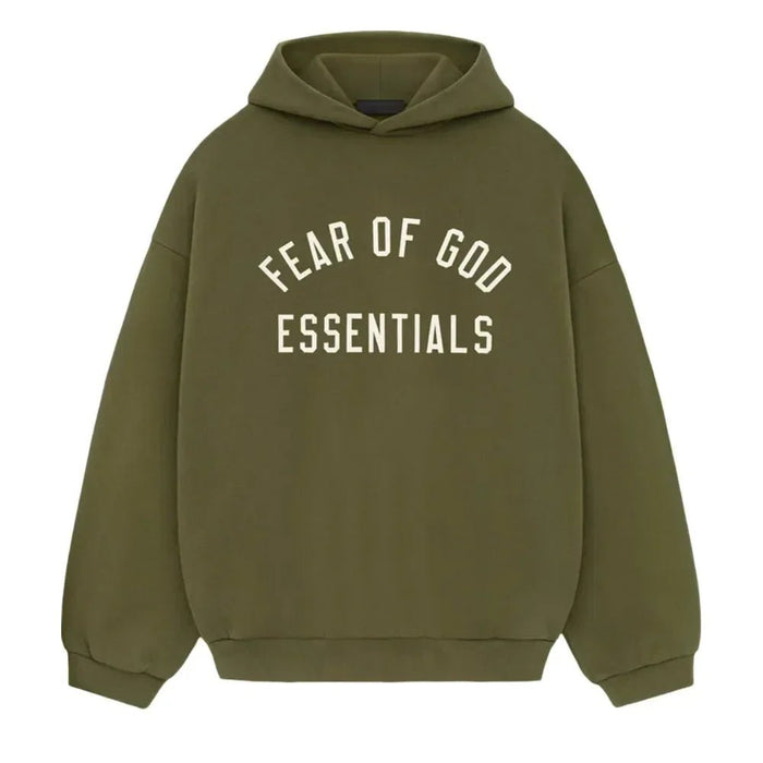 Fear of God Essentials Fleece Hoodie Military - Afewvibe