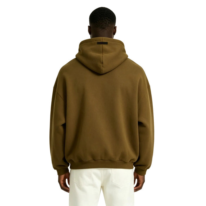 Fear Of God Essentials Fleece Hoodie Olive - AFewVibe