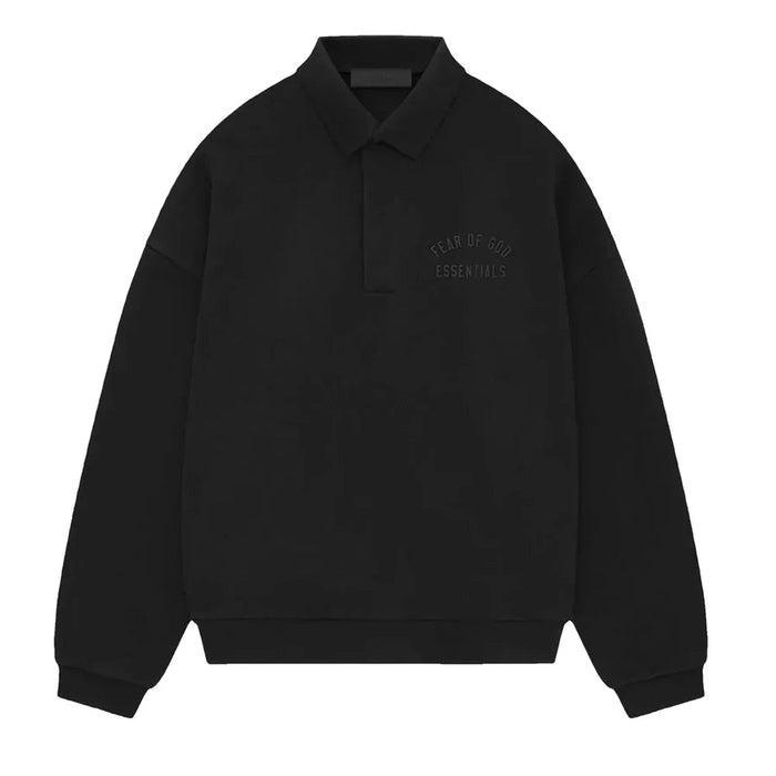Fear of God Essentials Fleece Polo Black - Afewvibe