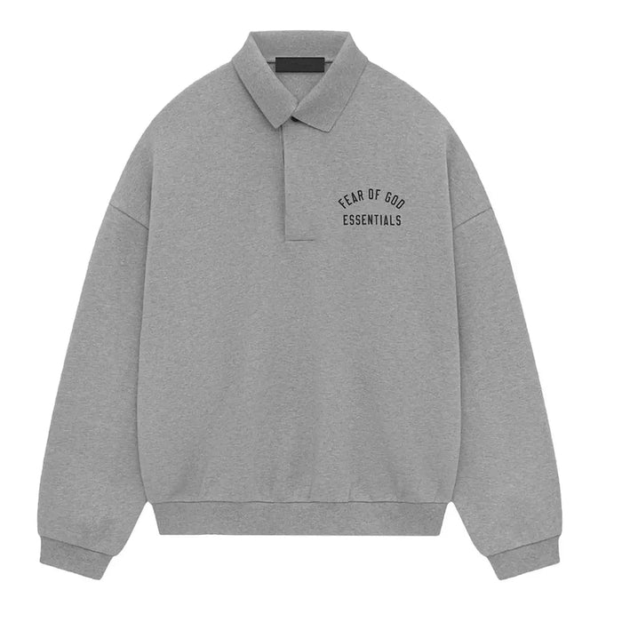 Fear of God Essentials Fleece Polo Dark Heather - Afewvibe