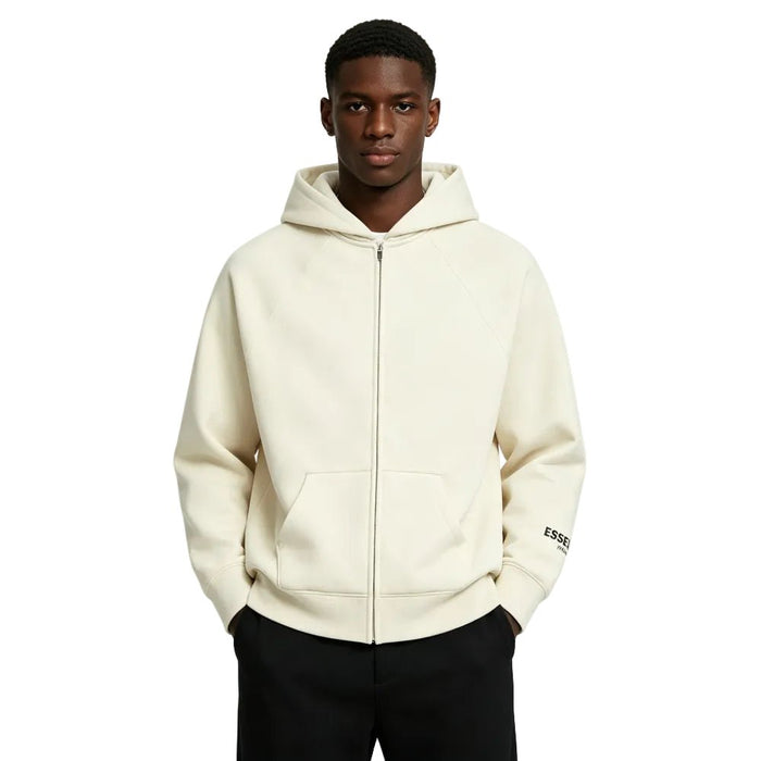 Fear of God Essentials Full Zip Hoodie Cream - Afewvibe