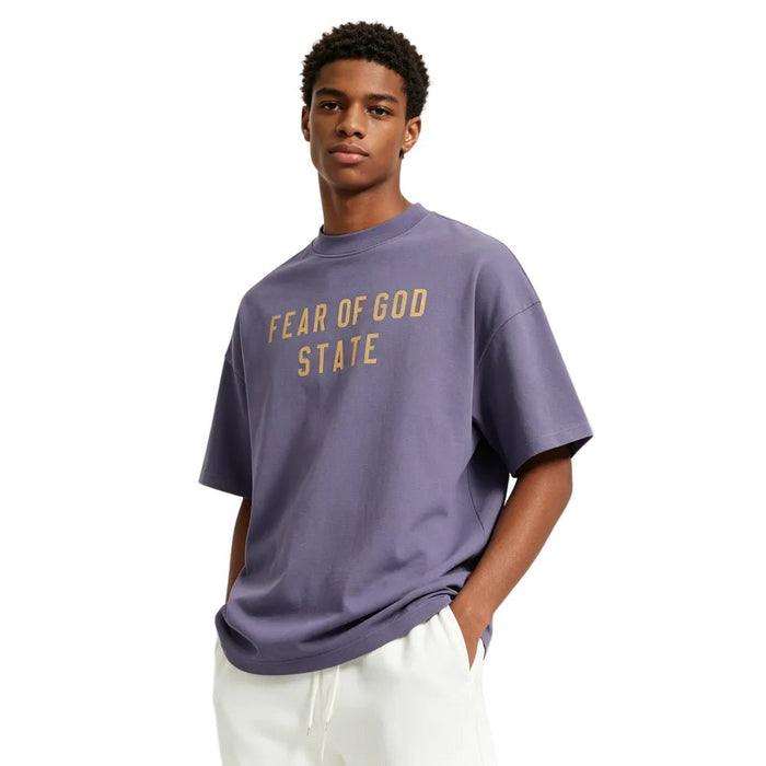 Fear of God Essentials Heavy Crewneck Tee Lavender - Afewvibe