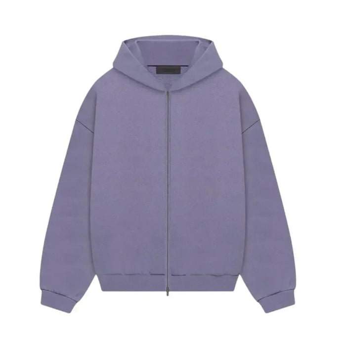 Fear of God Essentials Heavy Fleece Full Zip Hoodie Lavender - Afewvibe