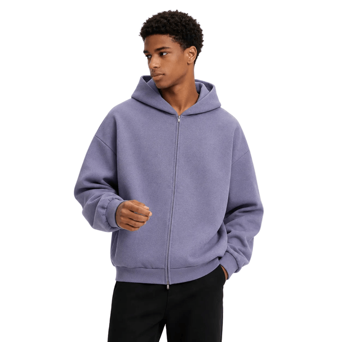 Fear of God Essentials Heavy Fleece Full Zip Hoodie Lavender - AFewVibe