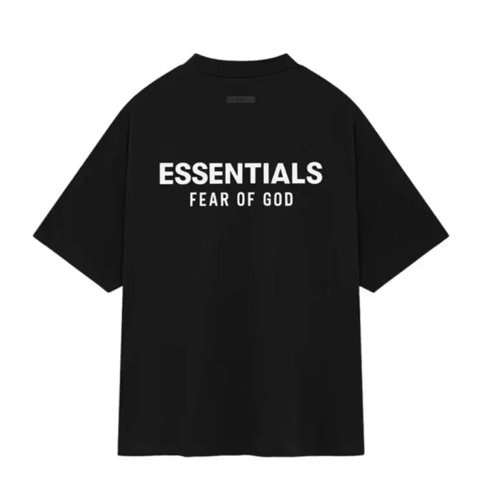 Fear of God Essentials Jersey Crewneck T-Shirt Black back with collar label