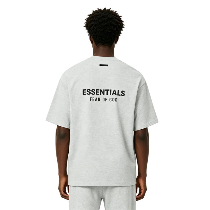 Fear of God Essentials Jersey Crewneck Tee Light Heather Grey - Afewvibe