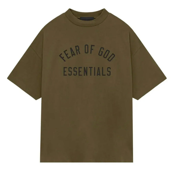 Fear of God Essentials Jersey Crewneck Tee Olive - Afewvibe