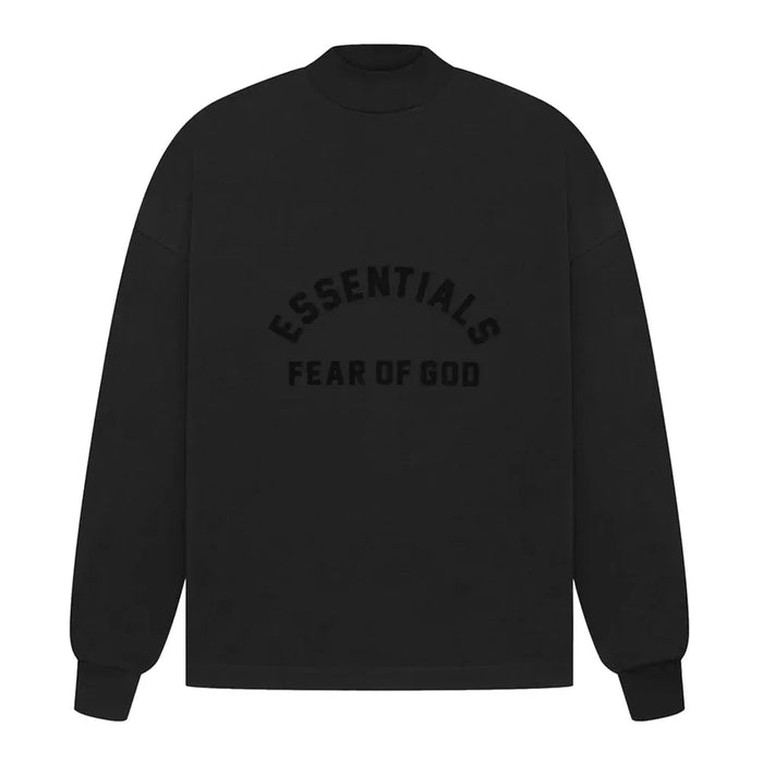 Fear of God Essentials Long Sleeve Tee Jet Black - Afewvibe