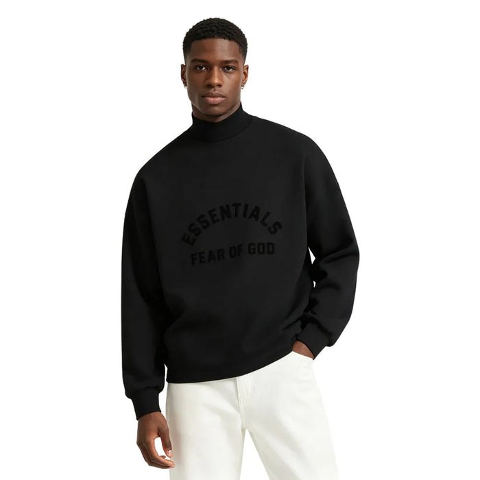 Fear of God Essentials Long Sleeve Tee Jet Black - Afewvibe