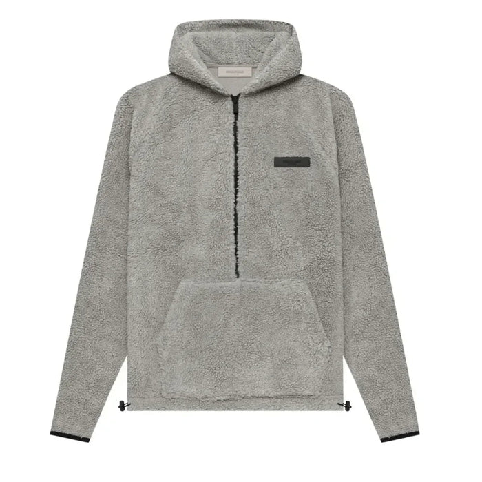 Fear of God Essentials Polar Fleece Half Zip Hoodie Dark Oatmeal - Afewvibe