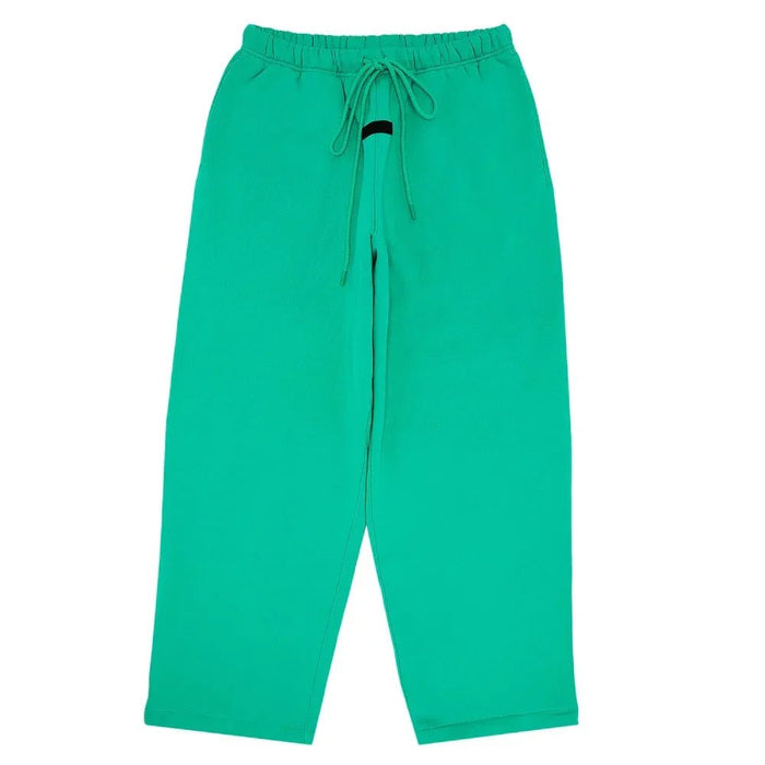 Fear of God Essentials Relaxed Pants Mint Leaf front with straight-leg silhouette