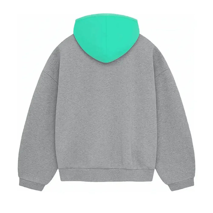 Fear of God Essentials SS24 Nylon Fleece Hoodie Dark Heather Oatmeal/Mint Leaf - Afewvibe