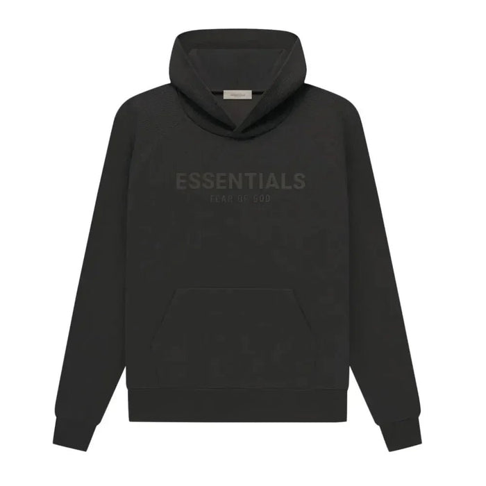 Fear Of God Essentials Waffle Raglan Hoodie Off Black - Afewvibe