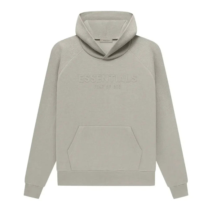 Fear Of God Essentials Waffle Raglan Hoodie Seal - Afewvibe