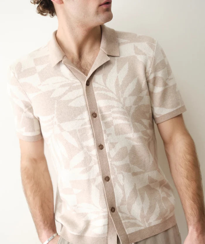 Ethan Sweater Button-Down Tan/Driftwood