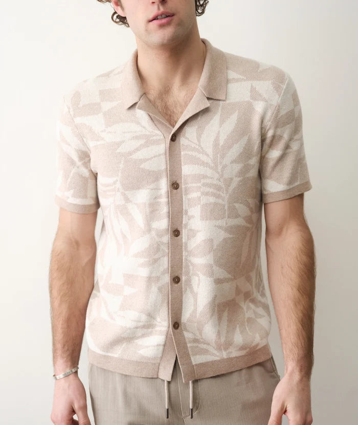 Ethan Sweater Button-Down Tan/Driftwood