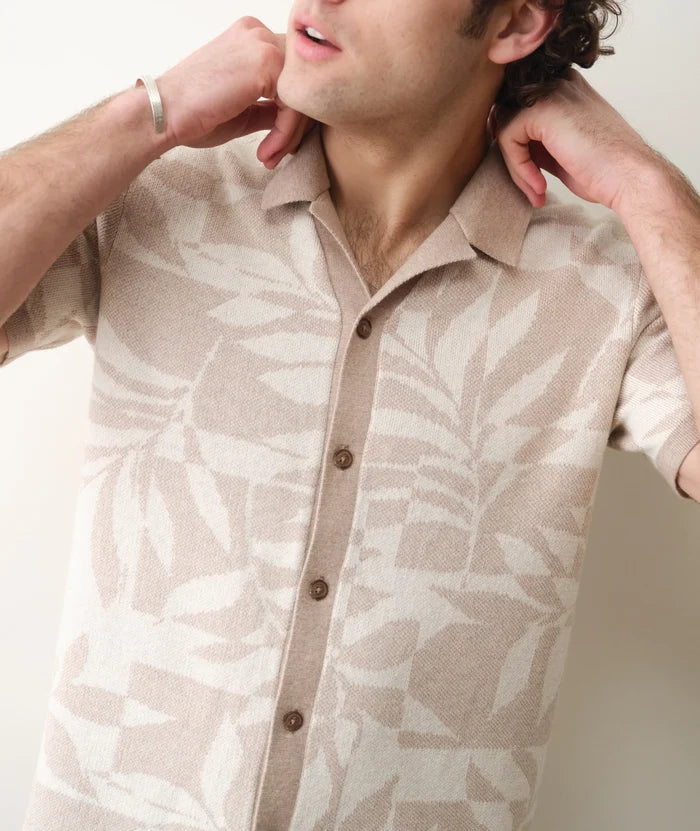 Ethan Sweater Button-Down Tan/Driftwood