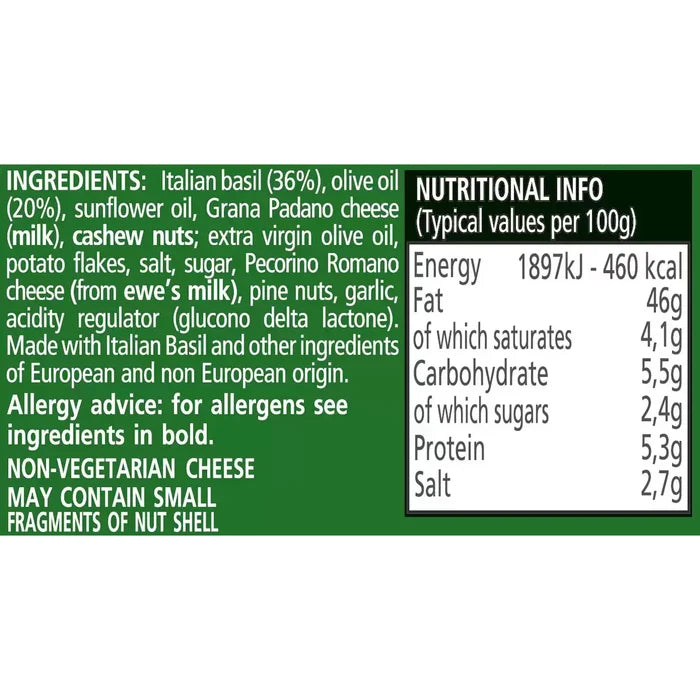 FILIPPO BERIO CLASSIC PESTO - Made with italian basil -350 grams - Shoppers-kart.com