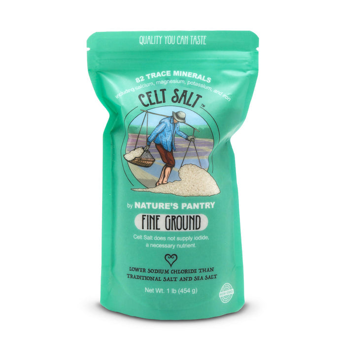 Fine Ground Celtic Sea Salt- 1lb (16oz) Resealable Bag