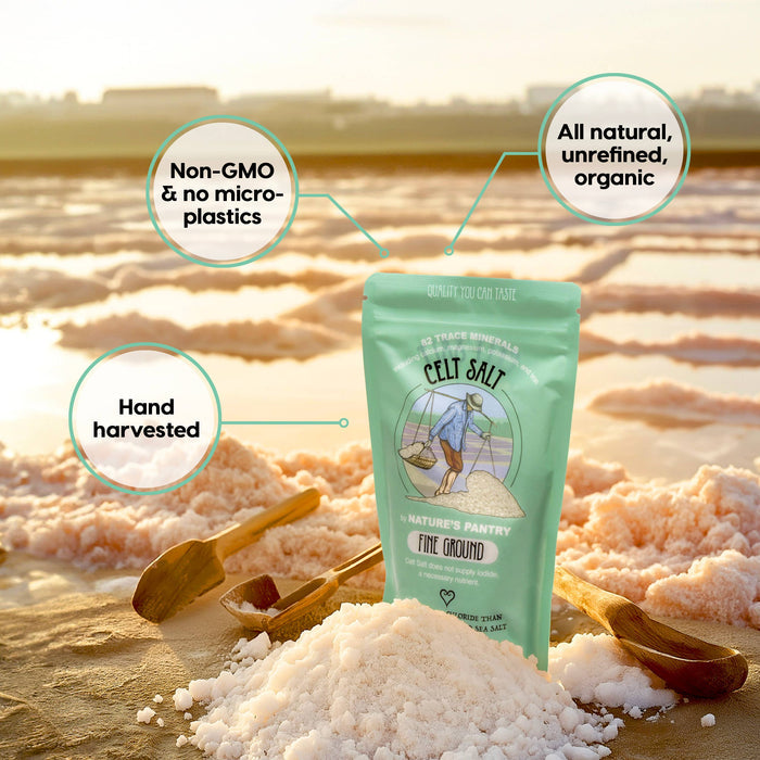Fine Ground Celtic Sea Salt- 1lb (16oz) Resealable Bag