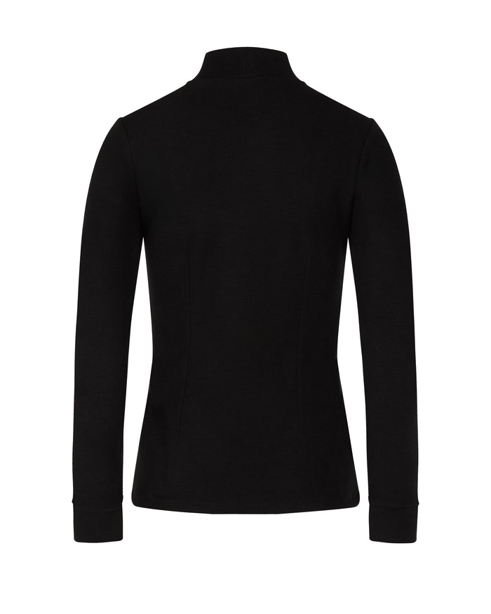 Fleeced high neck T Shirt (Black)