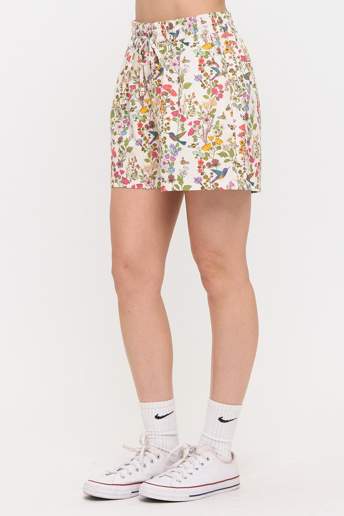 FLORAL HUMMINGBIRD SHORTS