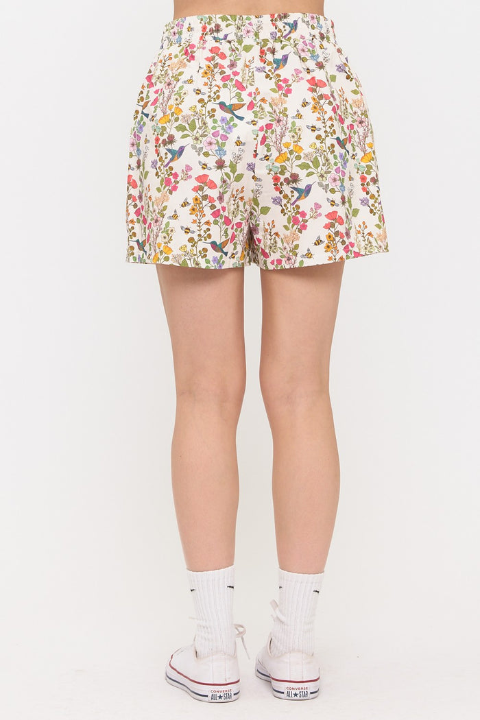 FLORAL HUMMINGBIRD SHORTS
