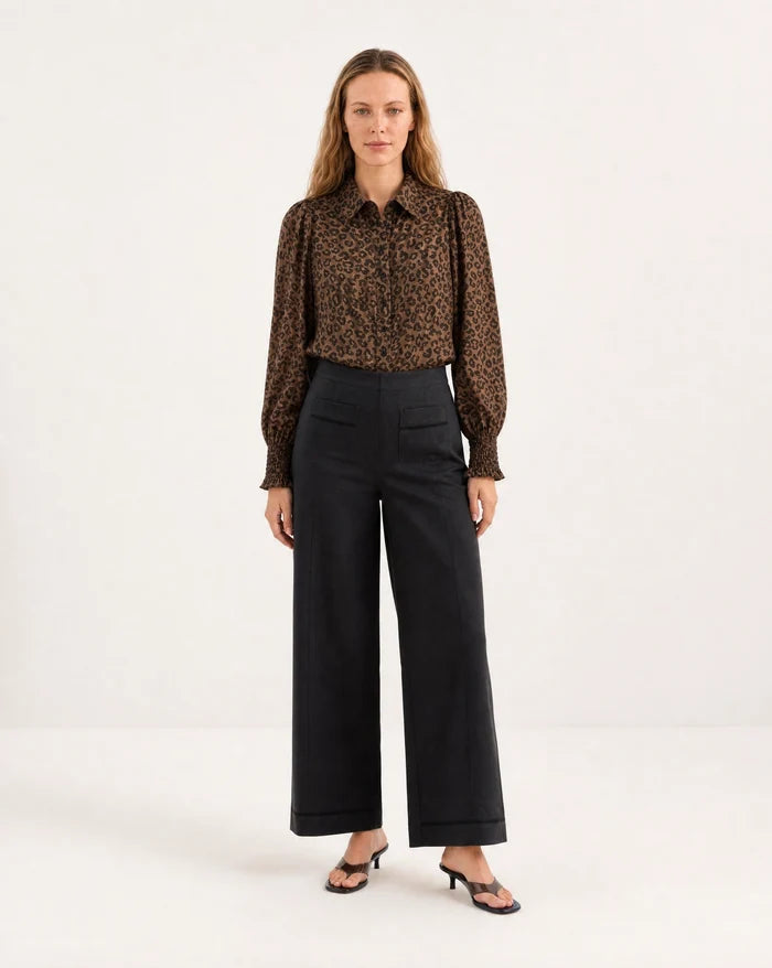 Florence Linen Pant In Black