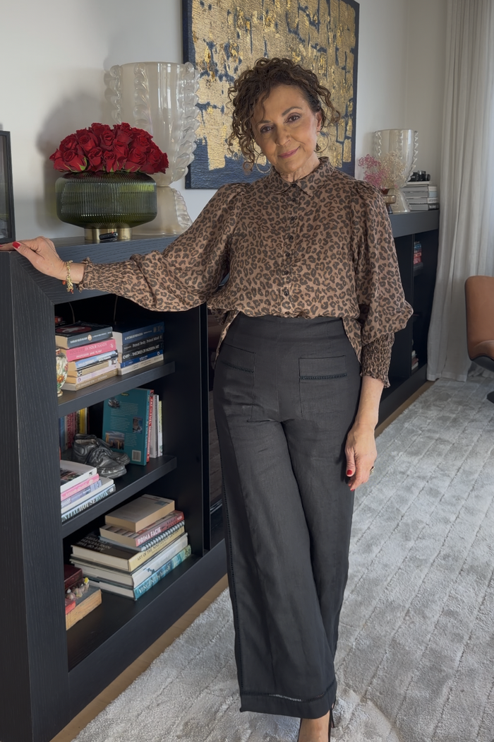 Florence Linen Pant In Black