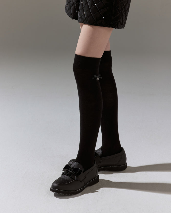 Frill Ribbon Golf Shoes (Black)