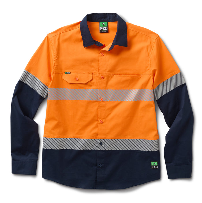 FXD Taped Hi-Vis Vented Stretch Long Sleeve Work Shirt LSH4T
