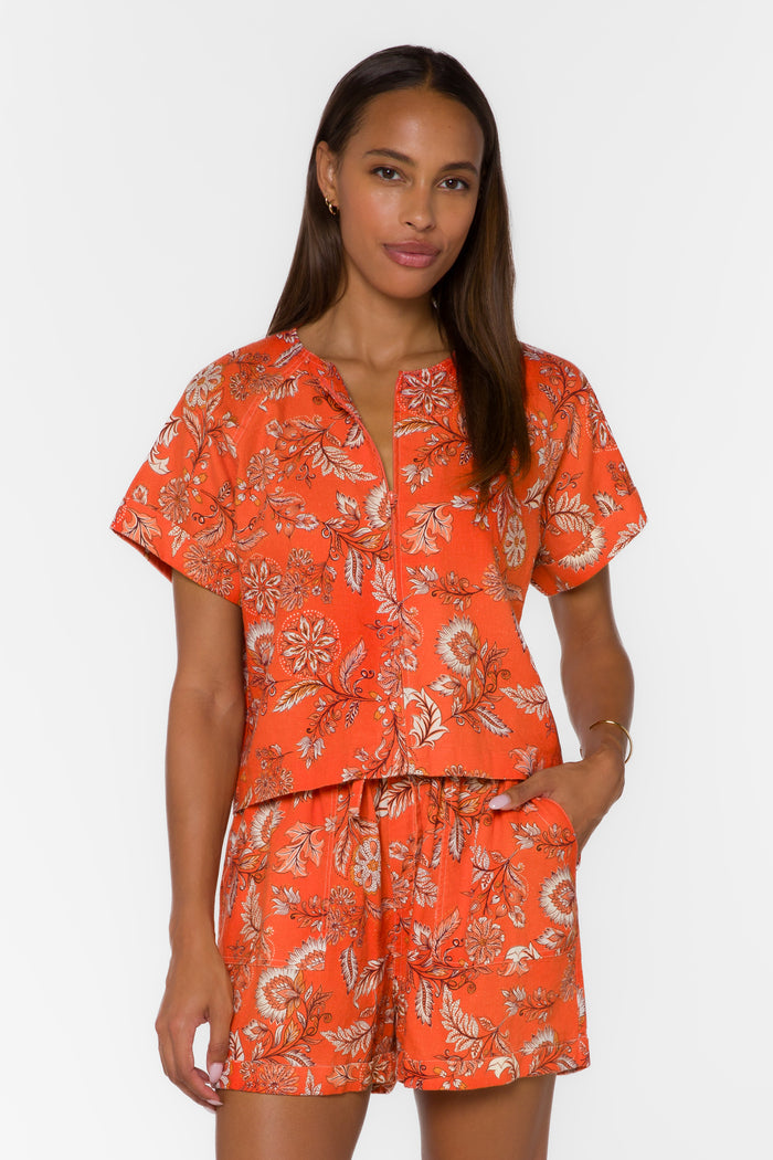 Gabrie Orange Blossom Top - Tops - Velvet Heart Clothing