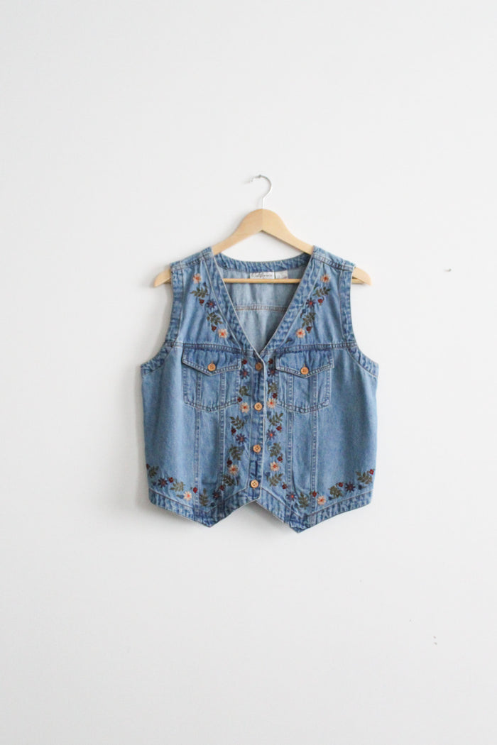 garden embroidered vest