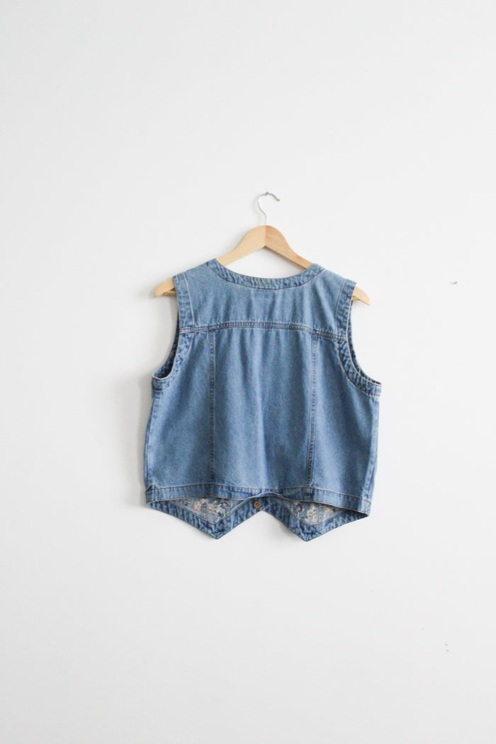 garden embroidered vest