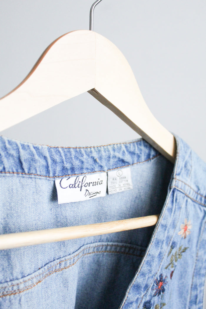 garden embroidered vest