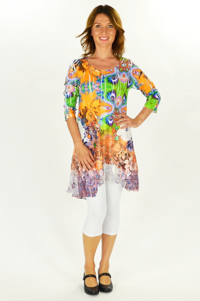 David Jessie Gem Tunic, stylish women's tunic with intricate gemstone-inspired design, soft fabric, and relaxed fit.